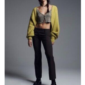 UO Renata Long-Sleeve Shrug Sweater Cropped Cardigan-- Size S -- Color Lime